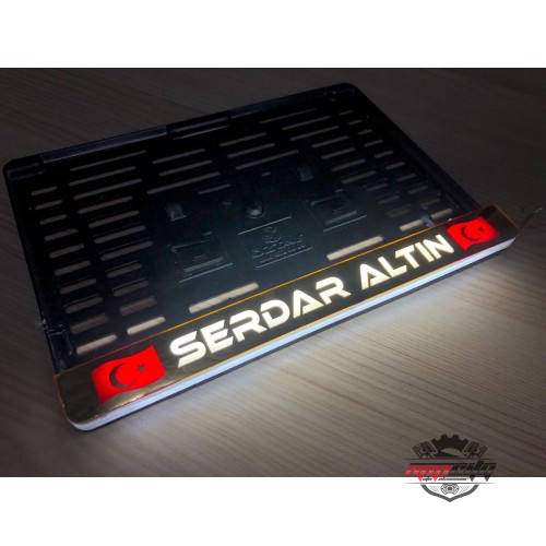 Kişiye Özel İsimli Lüks Krom Motosiklet Led Işıklı Pleksi Plakalık